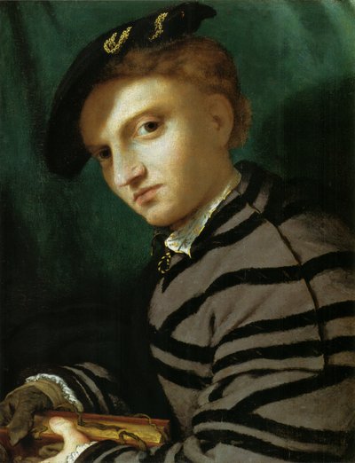 Portret van een Jonge Man met een Boek door Lorenzo Lotto